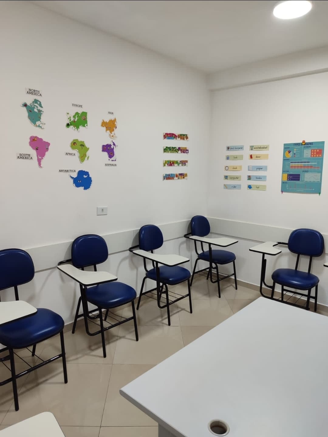 Foto da sala de aula moderna